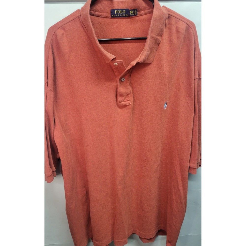 Polo Ralph Lauren Mens 3XLT Tall Orange Short Sleeve Polo Shirt Classic Fit